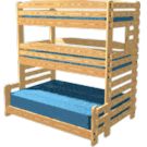Triple Bunk Bed with Full Size Bunk on Bottom