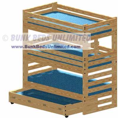 Triple Bunk Bed with Trundle