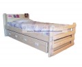 Trundle Bed Majestic Whitewash Finish Standard Twin Mattress Both Beds