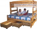 Twin Over Full Stackable Bunk with Three Drawers